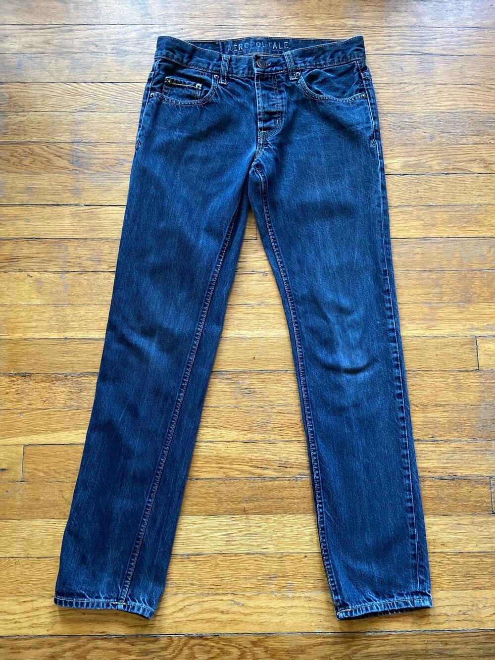 AEROPOSTALE 'Slim Straight' Button-Fly Blue Jeans Mens sz 29
